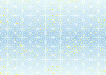 キラキラ×麻の葉模様(勿忘草色)