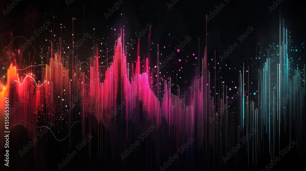 Aufkleber abstract data visualization: a symphony of light and color