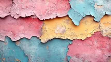 Obraz premium Colorful plaster wall with weathered spots