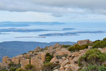 Stunning view from the summit of Mt Wellington, just about 30mins drive from the CBD - Hobart, Tasmania, Australia