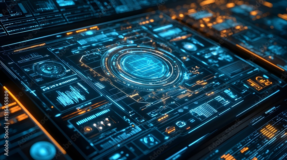 Poster close-up of a futuristic interface display.
