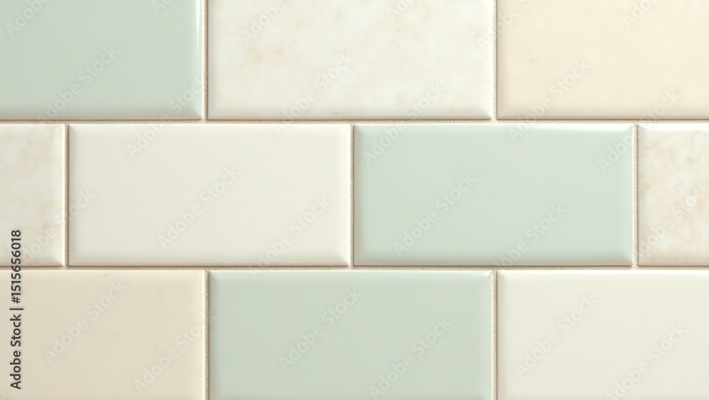 Poster rectangular tiles pattern in soft pastel colors for wall design