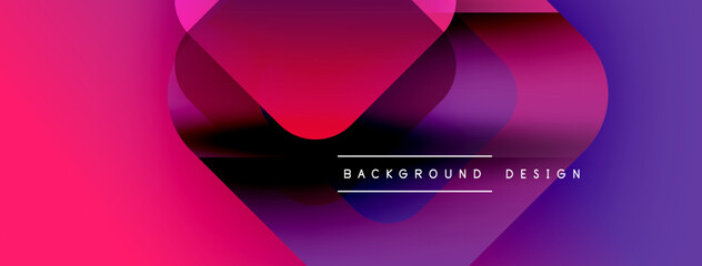 Abstract gradient shapes overlap. Vivid magenta, purple hues dominate design. Text reads background design. Modern aesthetic.