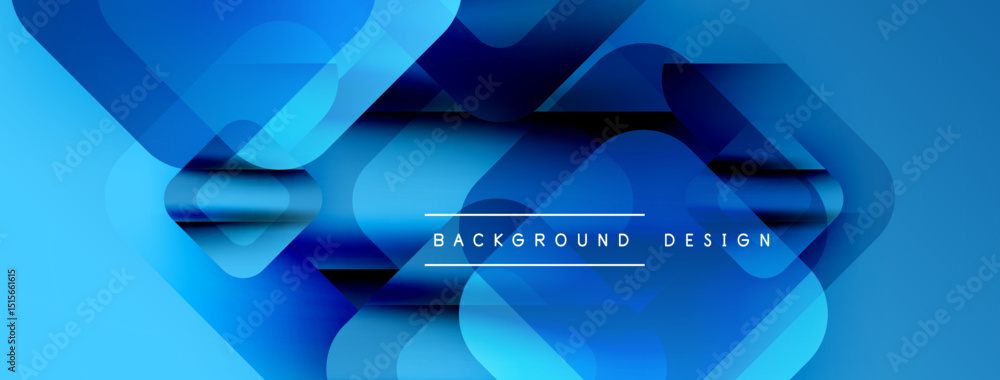 Poster abstract blue gradients form geometric shapes. modern design suggests technology, innovation, dynami