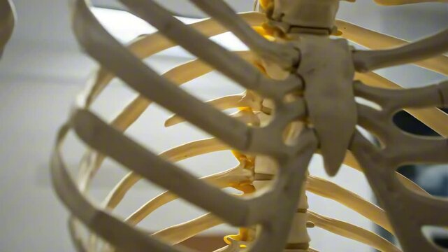 Human Anatomy Education Detailed Rib Cage Structure and Skeletal System