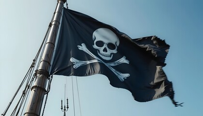 Fototapeta premium Jolly Roger Pirate Flag History, Symbolism, and Design