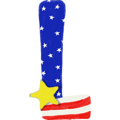 Patriotic A-Z letters and 0-9 numbers in USA flag design. Perfect for 4th of July, Flag Day, crafts, classroom decor, and printables. PNG with transparent background.