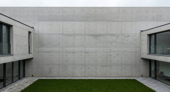 perfect fair-faced concrete wall, modern architecture with a minimalistic look