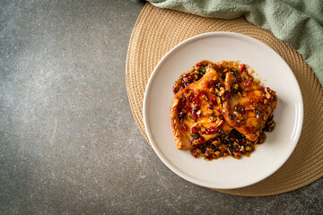 Fried Snapper Belly with Spicy Garlic Soy Sauce