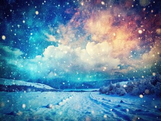 Vintage Snow Sky Photography: Celestial Winter Landscape, Snowy Heaven, Arctic Frost, Blizzard Scene, Cold Weather, Winter Wonderland