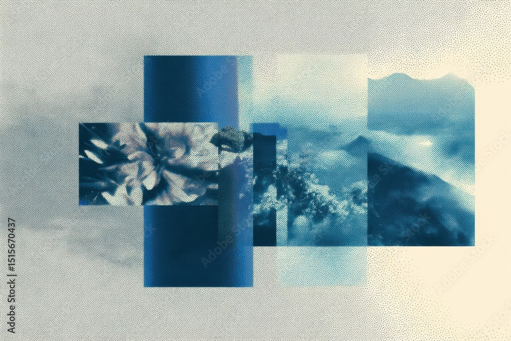 Aufkleber Corrupted File Thumbnail Showing Altered Shapes and Faded Static Patterns in a Creative Abstract Layout