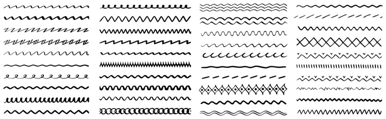 Obraz premium Collection of Hand-Drawn Decorative Borders and Lines. This image features a collection of various hand-drawn decorative borders and lines, perfect for graphic design projects.