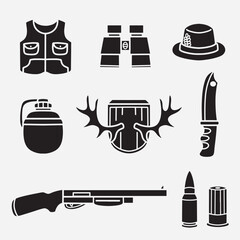 set of hunter good for icon, symbol, logo, element design, silhouette design, etc