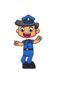 Dancing Policeman Animation in Joyful Loop, Entertaining Character Performance