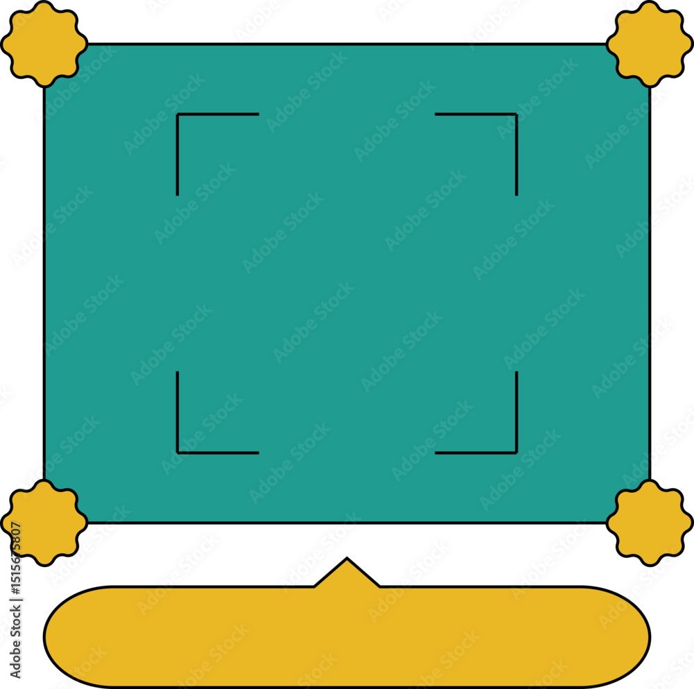 Poster retro qr code frame element