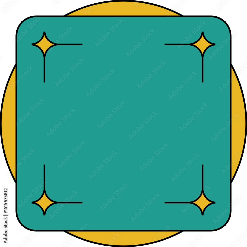 Poster retro qr code frame element