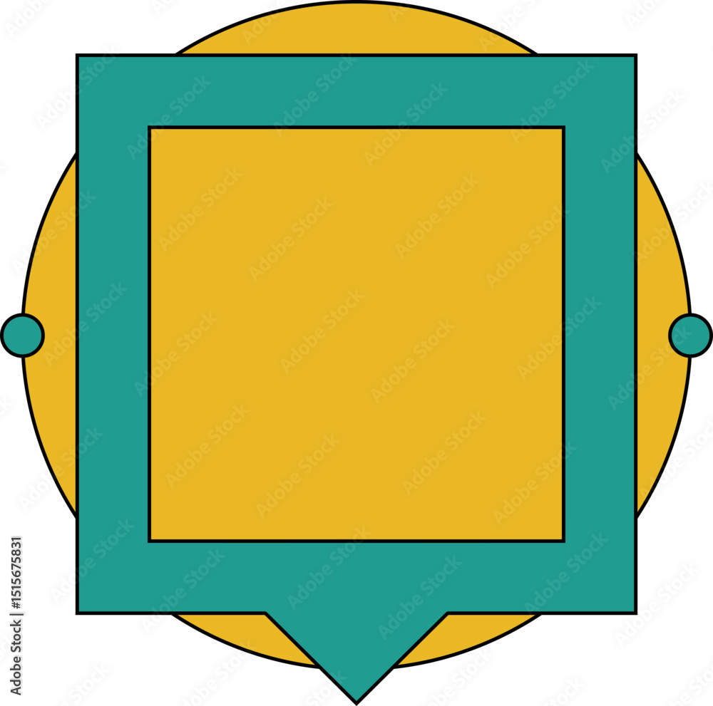 Poster retro qr code frame element