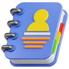 Contact Book 3D Illustration