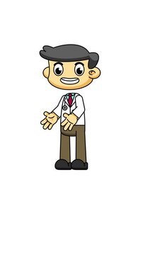 Speaking Doctor in Chibi Style, Loop Animation with Talking Gesture