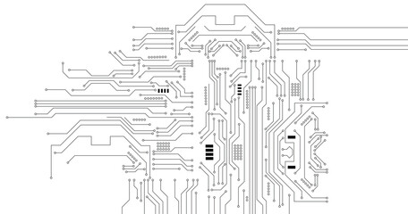 Abstract digital background with technology circuit board texture. Electronic motherboard illustration. 