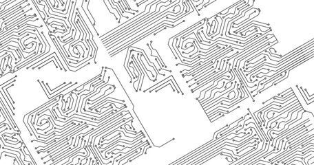 Circuit board pattern dots and lines for technology background. Vector illustration