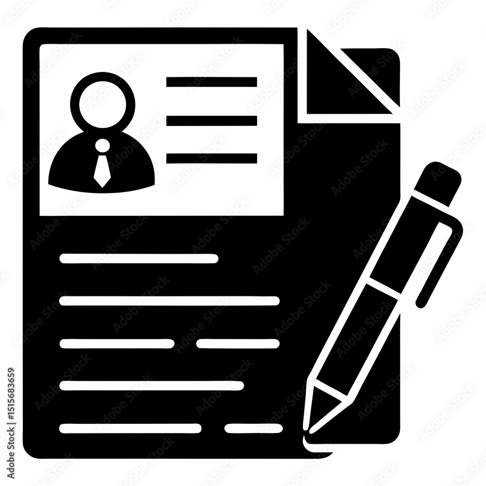 Poster document icon set vector icon illustration silhouette graphics design image white background