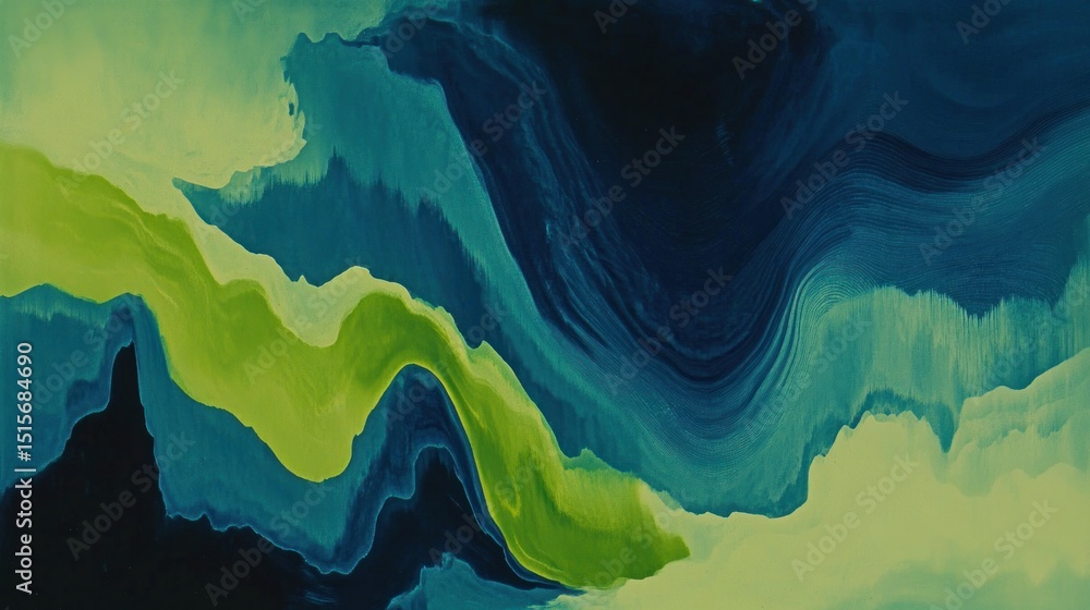 Poster abstract artwork showing flowing colors blending and overlapping