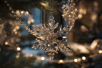 Sparkling Crystal Snowflake Christmas Ornament