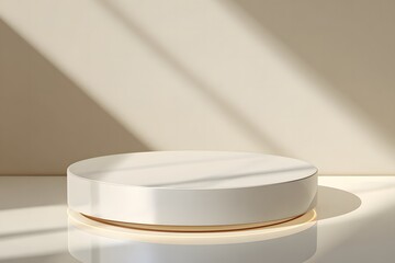 Minimalist White and Gold Product Display Podium