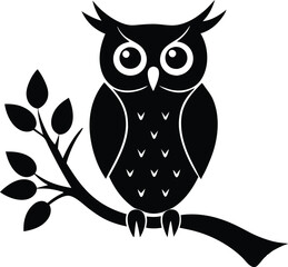 Owl Silhouette Vector Illustration Design
