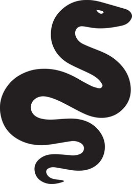 A snake is shown in black and white