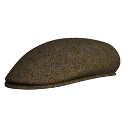 Classic Brown Tweed Flat Cap Isolated on White Background for Men s Fashion