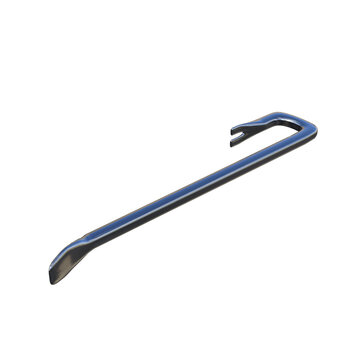Shiny Metal Utility Pry Bar Tool Isolated on White Background