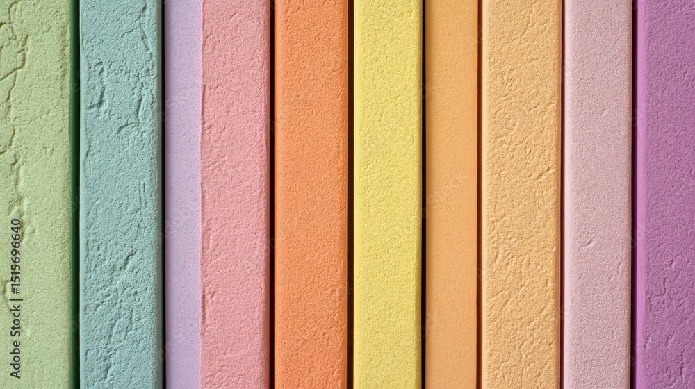 Poster various colors create vertical rows in a pastel themed background