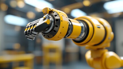 Close-up of a robotic arm's hand and forearm.