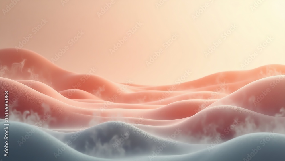 Poster abstract waves with mist and soft lighting for digital backgrounds