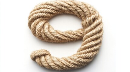 Obraz premium An Image Depicting the Number Nine Formed by Rope