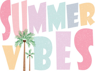 Summer Vibes – Retro Colorful Lettering T-Shirt Design with Bold Playful Style
Bright pastel retro typography spells "Summer Vibes", ideal for fun and trendy summer shirts.