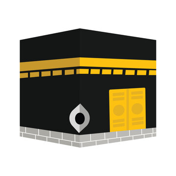 black kaaba building with gold details clip art preview