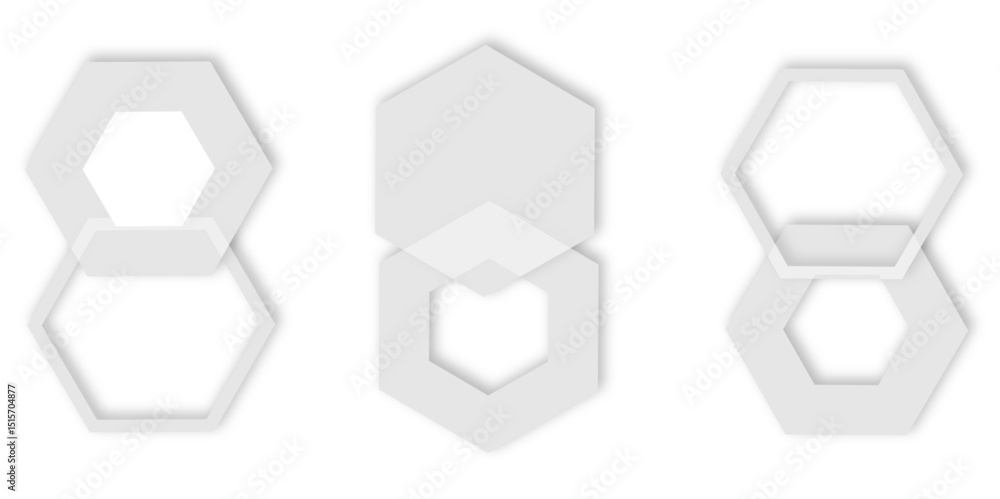 Poster gray and white hexagon perfect for a modern and clean design with a geometric pattern creating a mod