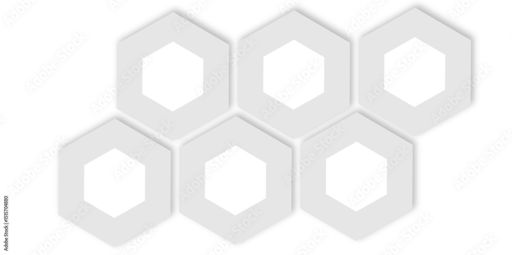 Poster gray and white hexagon perfect for a modern and clean design with a geometric pattern creating a mod