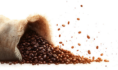 Realistic and artistic illustrations of coffee beans, brewing equipment, coffee cups, baristas, coffee farms, roasting processes, and café scenes