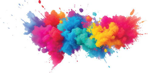 A Powerful Watercolor Creation of Splattered Stains and Bold Brush Strokes, Bringing Bright, Lively Colors Together on a Crisp White Canvas, Offering an Abstract and Vibrant Visual Display.
