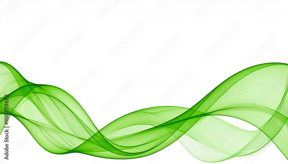 Poster abstract green wavy lines representing elegance and dynamic design