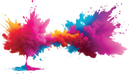 A Modern and Colorful Aquarelle Art Piece Featuring Explosive Watercolor Streaks, Splashes, and Brush Marks on a White Canvas, Creating a Dynamic and Playful Splash Effect.
