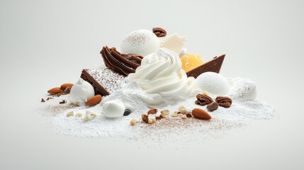 Irresistible dessert featuring creamy layers and crunchy nuts served in an elegant presentation for food lovers