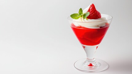 Tempting dessert served in a clear glass showcasing layers of flavorful ingredients for a visual delight