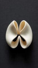 Two symmetrical, sculpted forms on a dark background.