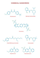 Chemical structure of chemical compound on sunscreen.