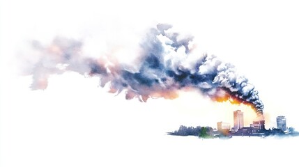 Pastel Watercolor Illustration of Food Contamination on White Background